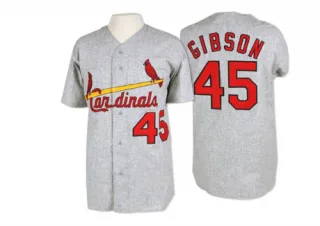 Authentic Men's Bob Gibson St. Louis Cardinals 1967 Throwback Jersey - Grey